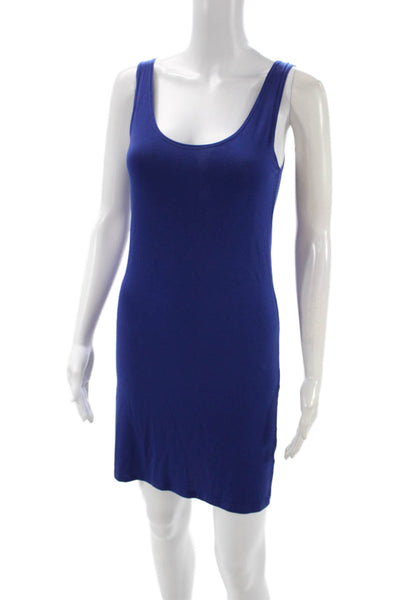 Sarah Pacini Women Tank Dress Blue Sleeveless Scoop Neck Modal Short Size S