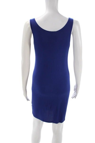 Sarah Pacini Women Tank Dress Blue Sleeveless Scoop Neck Modal Short Size S