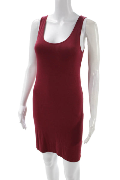 Sarah Pacini Womens Tank Dress Red Modal Scoop Neck Sleeveless Short Size S