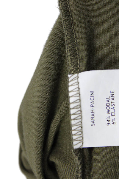 Sarah Pacini Womens Bodycon Green Scoop Neck Long Sleeve Modal Dress Size S