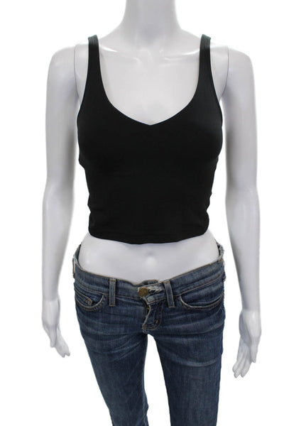 Lululemon Womens V Neck Stretch Knit Sports Bra Black Size 4