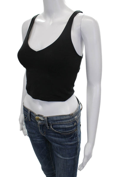 Lululemon Womens V Neck Stretch Knit Sports Bra Black Size 4