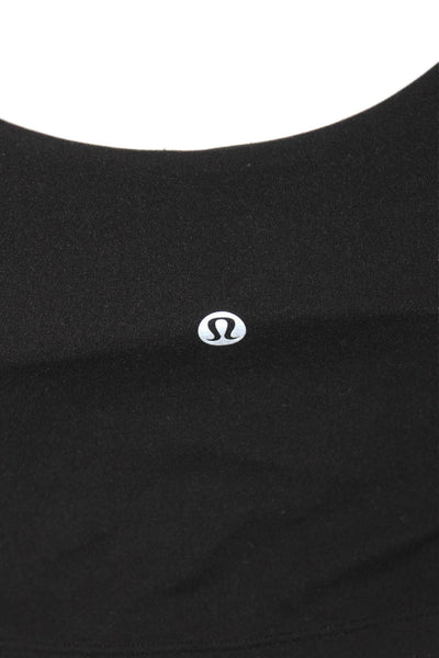 Lululemon Womens V Neck Stretch Knit Sports Bra Black Size 4