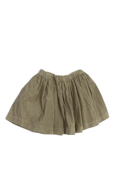 Bonpoint Girls Corduroy Elastic Waist Skirt Brown Size 4A