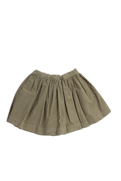 Bonpoint Girls Corduroy Elastic Waist Skirt Brown Size 4A