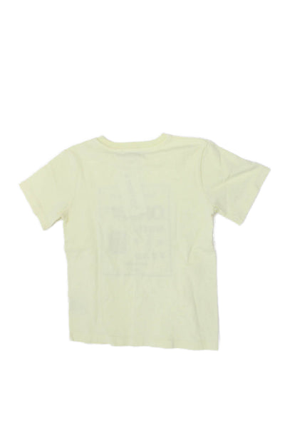 Bonpoint Boys Cotton Graphic Print Crew Neck Short Sleeve T-Shirt Yellow Size 8A