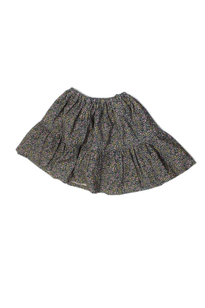 Bonpoint Girls Corduroy Floral Print Lined Skirt Multicolor Size 6A