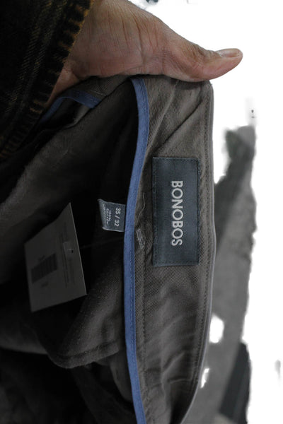Bonobos Mens Chino Pants Gray Cotton Zip 32 Inseam Size 35