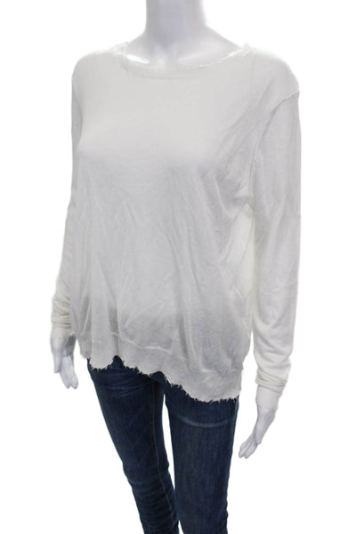Cotton By Autumn Cashmere Women White Basic T-Shirt Long Sleeve Size M