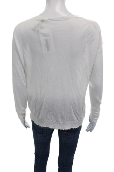 Cotton By Autumn Cashmere Women White Basic T-Shirt Long Sleeve Size M
