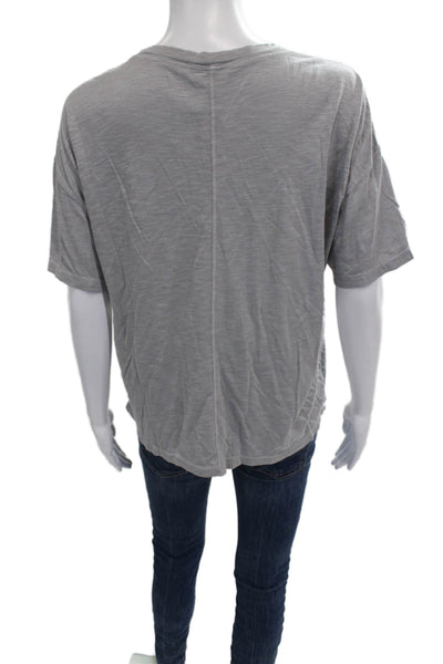 Crown Jewel Womens Basic Gray Crew Neck Short Sleeve T-Shirt Size S