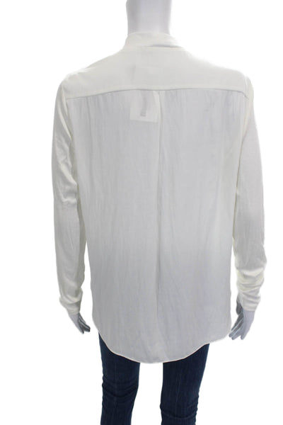 Lola & Sophie Womens Bomber Jacket White Polyester Long Sleeve Size M