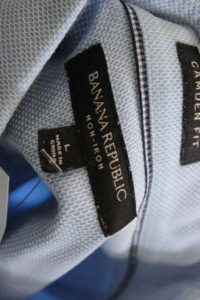 Banana Republic Mens Cotton Camden Fit Button-Down Shirt Blue Size L