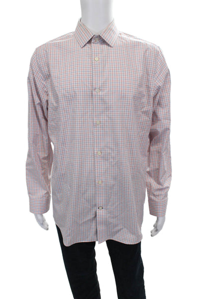 Banana Republic Mens Cotton Collared Long Sleeve Button-Down Shirt Red Size L