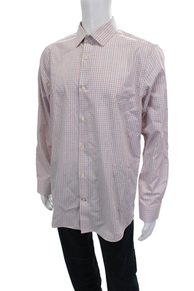 Banana Republic Mens Cotton Collared Long Sleeve Button-Down Shirt Red Size L