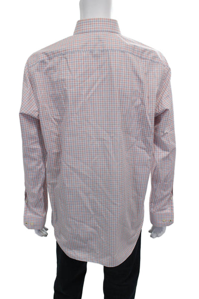 Banana Republic Mens Cotton Collared Long Sleeve Button-Down Shirt Red Size L