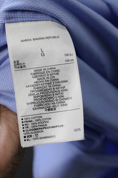 Banana Republic Mens Cotton Long Sleeve Collared Button-Down Shirt Blue Size L