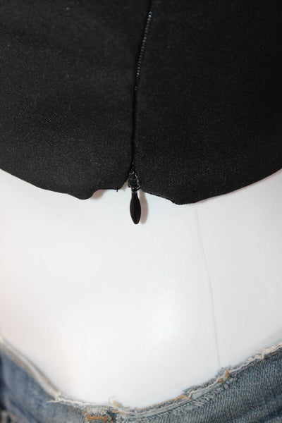 Zara Women Cropped Tank Black Sweetheart Neckline Sleeveless Polyester Size S