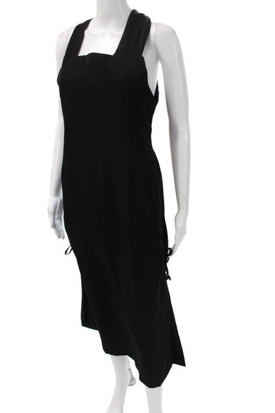 Oak + Fort Women Sheath Dress Black Square Neck Sleeveless Polyester Size S