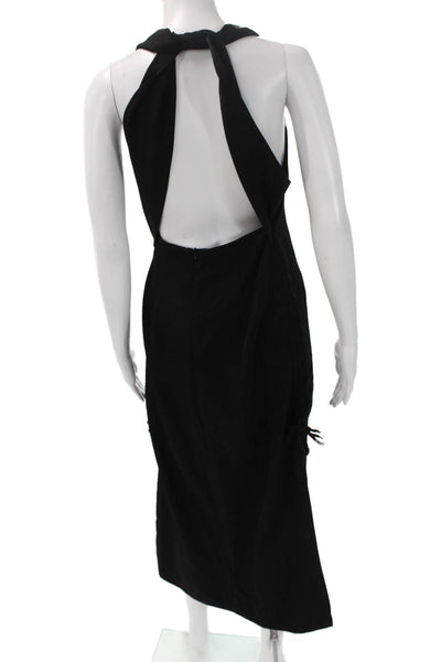 Oak + Fort Women Sheath Dress Black Square Neck Sleeveless Polyester Size S