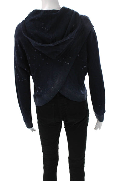 Sundry Womens Blue Spotted Cotton Crew Neck Pullover Long Sleeve Size 0