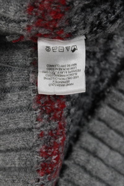 L'Academie Women Gray Fair Isle V-Neck Sleeveless Vest Acrylic Size XS