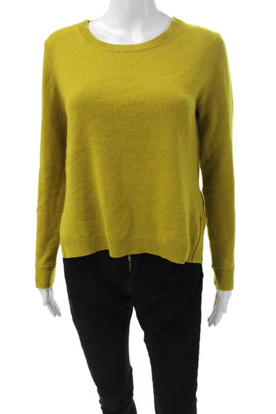J Brand Womens Pullover Cashmere Crew Neck Solid Green Size M