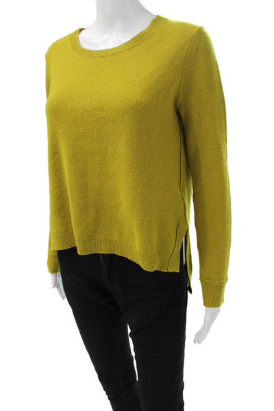 J Brand Womens Pullover Cashmere Crew Neck Solid Green Size M