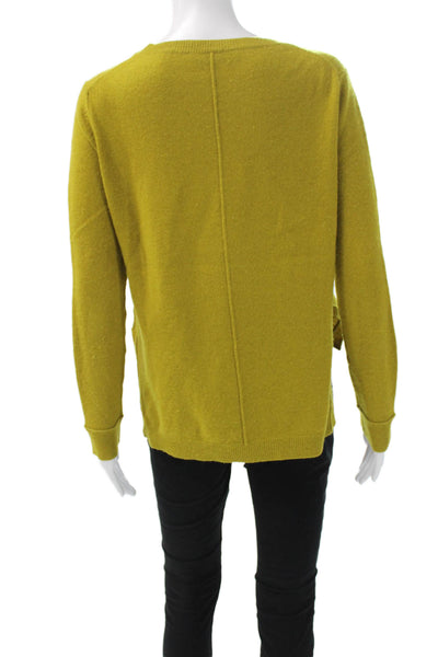 J Brand Womens Pullover Cashmere Crew Neck Solid Green Size M