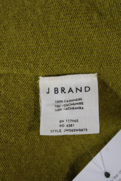 J Brand Womens Pullover Cashmere Crew Neck Solid Green Size M