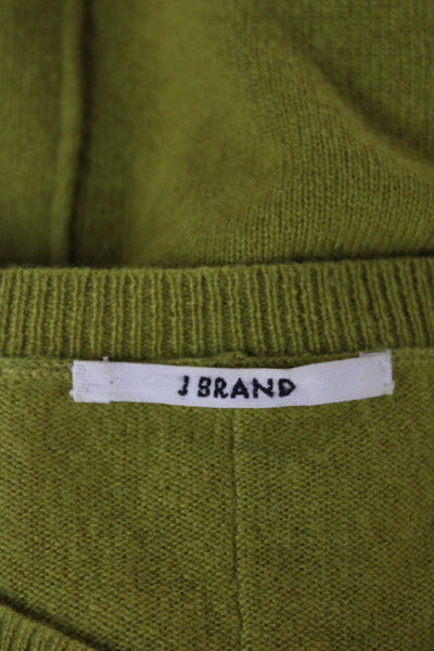 J Brand Womens Pullover Cashmere Crew Neck Solid Green Size M