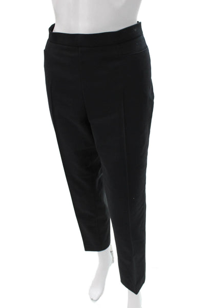 Akris Punto Women Dress Pants Black Linen Blend Zip Size 8