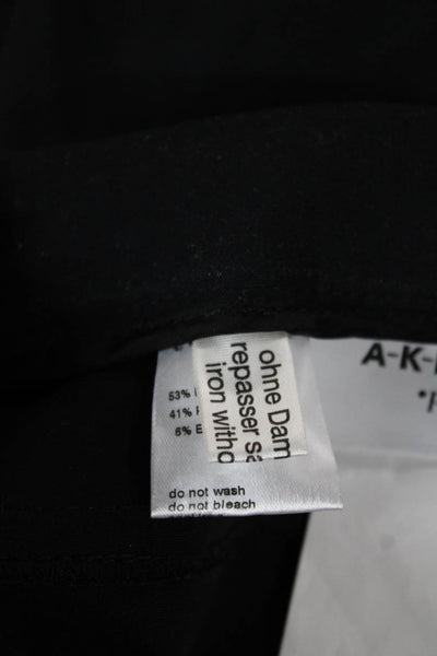 Akris Punto Women Dress Pants Black Linen Blend Zip Size 8