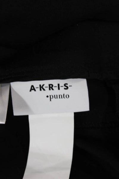 Akris Punto Women Dress Pants Black Linen Blend Zip Size 8