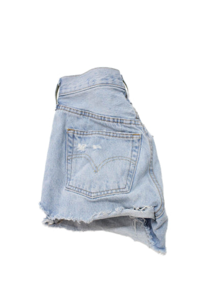 Levi Strauss & Co Women Cut-Off Blue Cotton Shorts Size 23