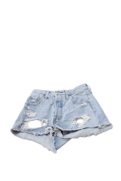 Levi Strauss & Co Women Cut-Off Blue Cotton Shorts Size 23