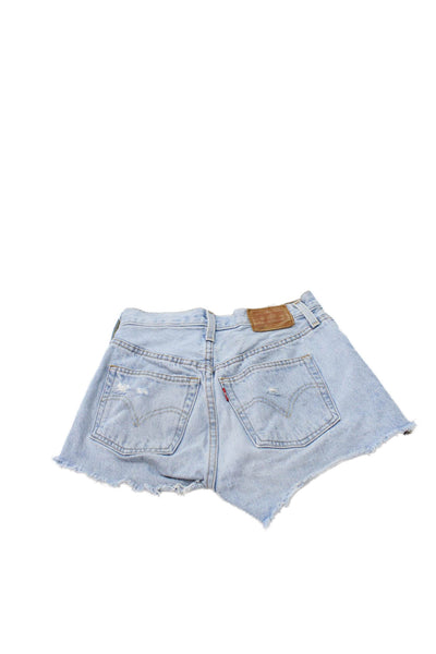 Levi Strauss & Co Women Cut-Off Blue Cotton Shorts Size 23