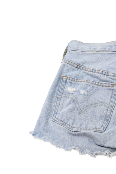 Levi Strauss & Co Women Cut-Off Blue Cotton Shorts Size 23