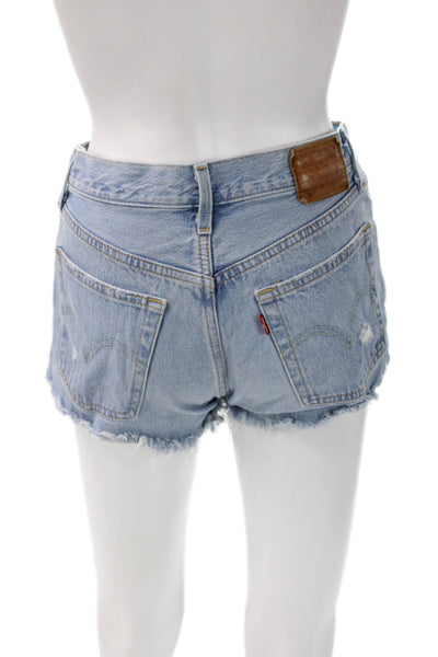Levi Strauss & Co Women Cut-Off Blue Cotton Shorts Size 25