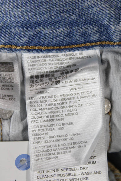 Levi Strauss & Co Women Cut-Off Blue Cotton Shorts Size 25