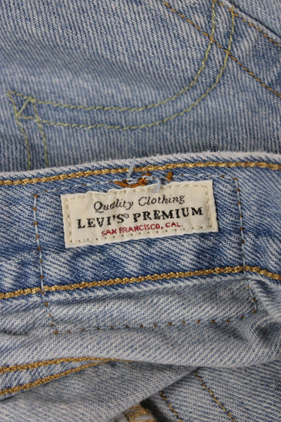 Levi Strauss & Co Women Cut-Off Blue Cotton Shorts Size 25