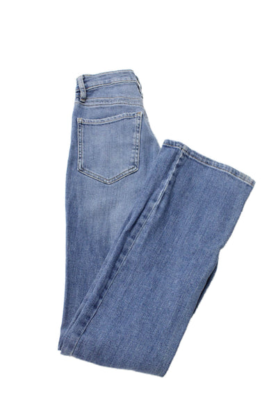 We The Free Womens Straight Jeans Blue Cotton Blend Mid Rise Size 24