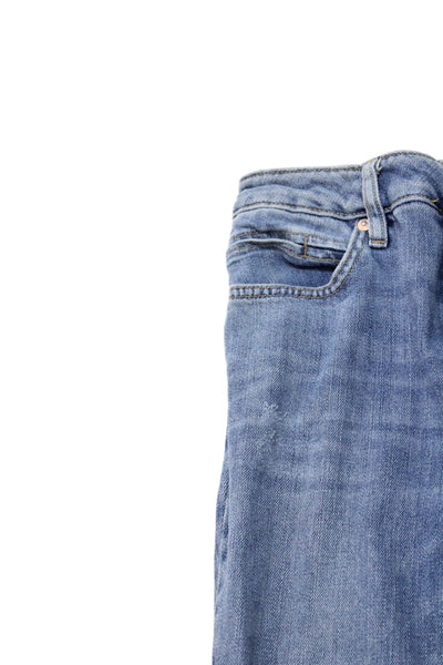We The Free Womens Straight Jeans Blue Cotton Blend Mid Rise Size 24