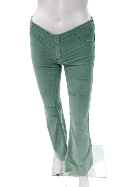 Free People Women Pants Green Cotton Pull On Inseam 31 Size 24