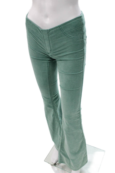 Free People Women Pants Green Cotton Pull On Inseam 31 Size 24
