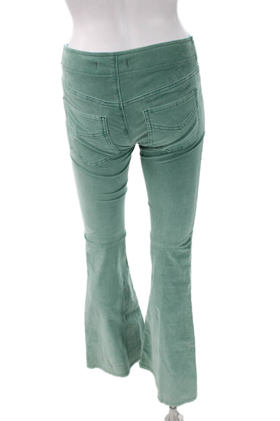 Free People Women Pants Green Cotton Pull On Inseam 31 Size 24