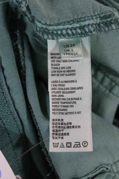 Free People Women Pants Green Cotton Pull On Inseam 31 Size 24