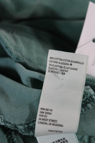 Free People Women Pants Green Cotton Pull On Inseam 31 Size 24