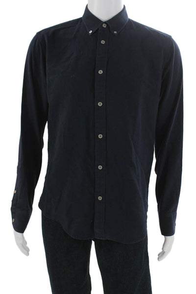 Rag & Bone Mens Cotton Collared Long Sleeve Button-Down Shirt Blue Size M