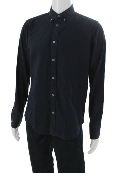 Rag & Bone Mens Cotton Collared Long Sleeve Button-Down Shirt Blue Size M